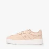 Court-sneaker i kornet skinn