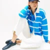 Court-sneaker i kornet skinn Court-sneaker i kornet skinn