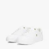 Court-sneaker i skinn med metalliske detaljer