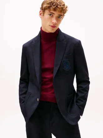 Crest Logo Wool Club Blazer