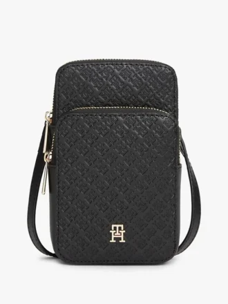 Crossbody-telefonveske med monogram over hele