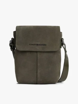 Crossbody-veske i semsket skinn