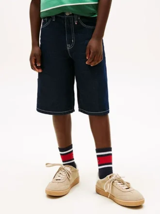 Denim-carpenter-shorts for barn