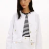 Denimjakke for damer med gullknapper