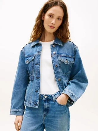 Denimjakke med innsvingt midje