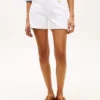 Denimshorts med gullknapper