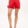 Denimshorts med gullknapper