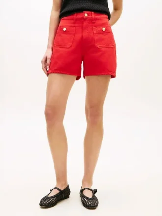 Denimshorts med gullknapper