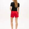 Denimshorts med gullknapper