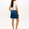 Denimshorts med høy midje og belte