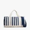 Duffelbag i kanvas med nautiske striper