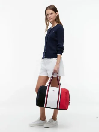 Dufflebag med fargeblokker