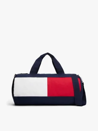 Dufflebag med fargeblokker og flagglogo