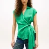 Ermeløs lin-wrap-top