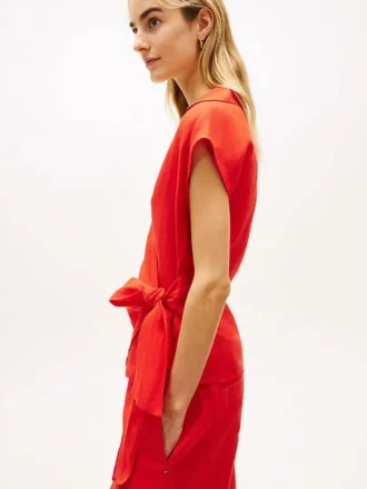Ermeløs lin-wrap-top
