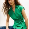 Ermeløs lin-wrap-top