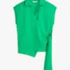 Ermeløs lin-wrap-top