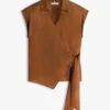 Ermeløs lin-wrap-top