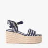 Espadrille med kilehæl og bretonske striper