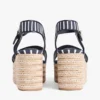Espadrille med kilehæl og bretonske striper