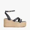 Espadrille med lærrem og plateå