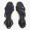 Espadrille med lærrem og plateå