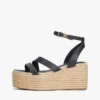 Espadrille med lærrem og plateå
