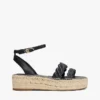 Espadrille med plattform og vridbare stropper i skinn