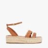Espadrille med plattform og vridbare stropper i skinn