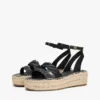 Espadrille med plattform og vridbare stropper i skinn
