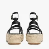 Espadrille med plattform og vridbare stropper i skinn