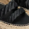 Espadrille med plattform og vridbare stropper i skinn