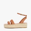 Espadrille med plattform og vridbare stropper i skinn