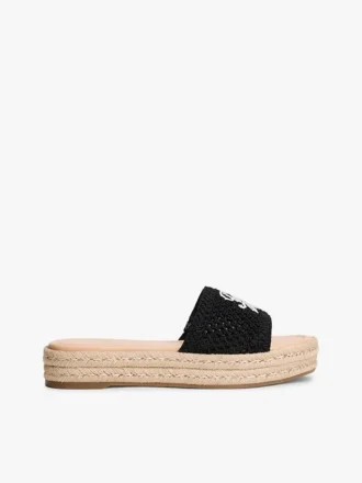 Espadrille-sandaler med brodert monogram