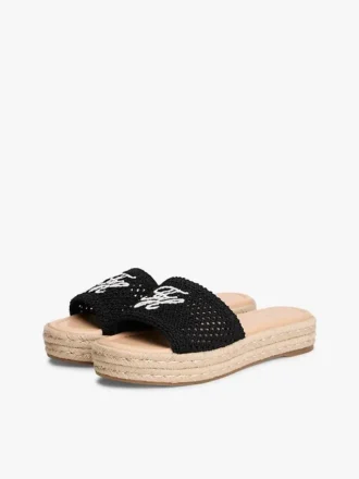 Espadrille-sandaler med brodert monogram