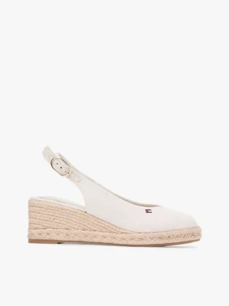 Espadrille-sandaler med kilehæl og hælrem