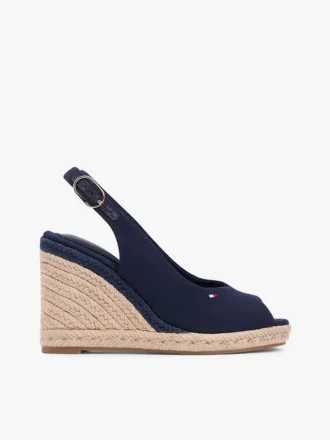 Espadrille-sandaler med kilehæl og hælrem