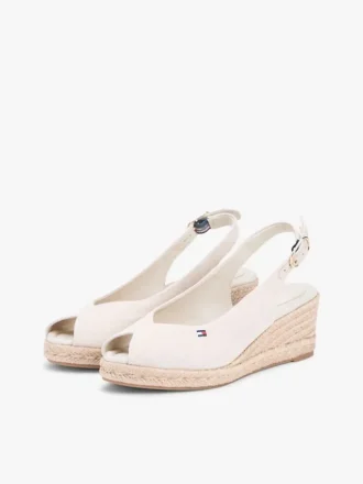 Espadrille-sandaler med kilehæl og hælrem