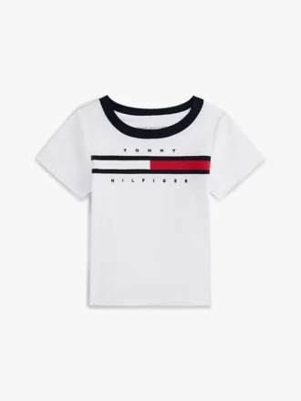 Flag Stripe Logo Ringer T-skjorte for Babyer