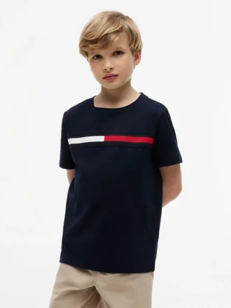 Flag Stripe Logo T-skjorte for barn