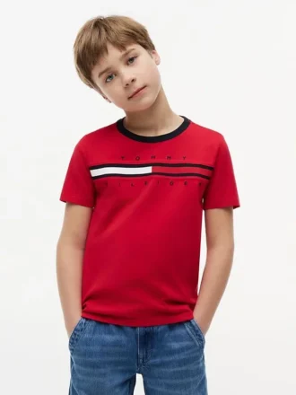 Flag Stripe Logo T-skjorte for barn