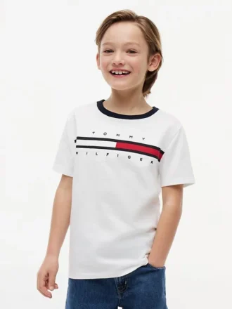 Flag Stripe Logo T-skjorte for barn