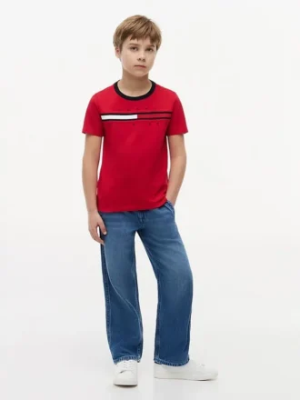 Flag Stripe Logo T-skjorte for barn