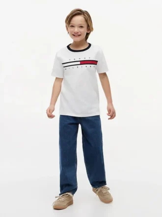 Flag Stripe Logo T-skjorte for barn
