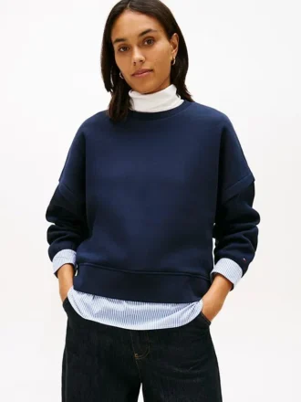 Fleece-genser med lag-på-lag-look