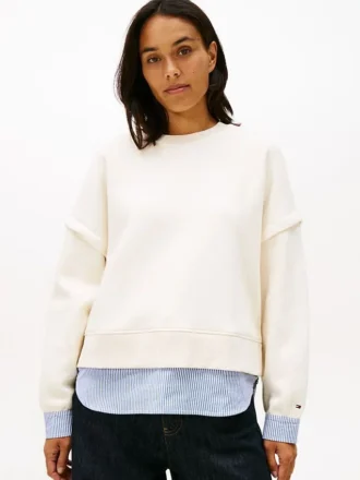 Fleece-genser med lag-på-lag-look