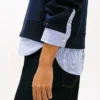 Fleece-genser med lag-på-lag-look