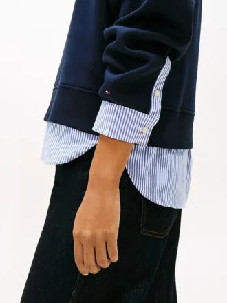 Fleece-genser med lag-på-lag-look
