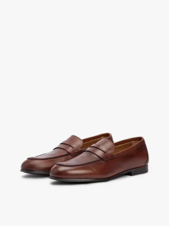 Fleksibel loafersko i skinn