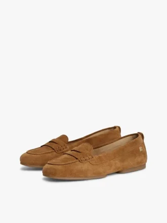 Fleksibel Penny Loafer i semsket skinn